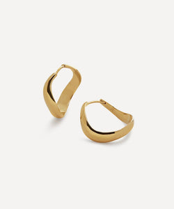 Monica Vinader 18ct Gold-Plated Vermeil Silver Swirl Medium Hoop Earrings