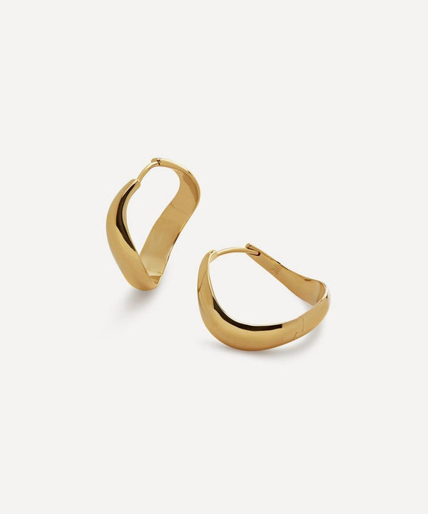 Monica Vinader 18ct Gold-Plated Vermeil Silver Swirl Medium Hoop Earrings