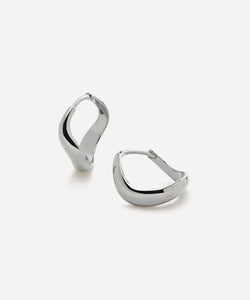 Monica Vinader Sterling Silver Swirl Small Hoop Earrings