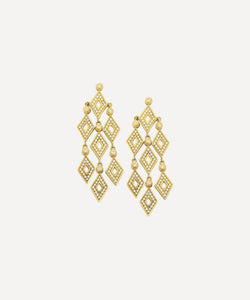 Kojis 18ct Gold Geometric Diamond Chandelier Drop Earrings