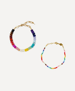 ANNI LU 18ct Gold-Plated Iris and Nuanua Beaded Bracelet Set of Two