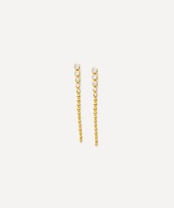 Missoma 18ct Gold-Plated Vermeil Silver Articulated Beaded Stone Long Drop Earrings