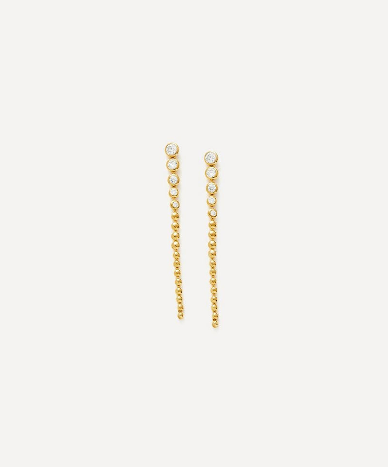 Missoma 18ct Gold-Plated Vermeil Silver Articulated Beaded Stone Long Drop Earrings