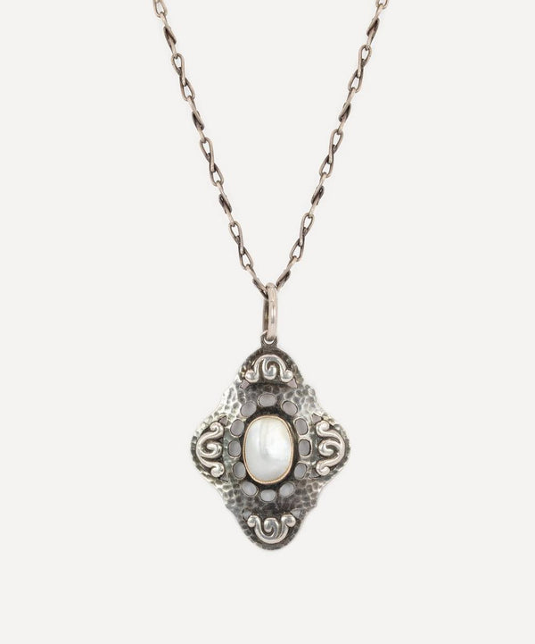 Kojis Silver Blister Pearl Pendant Necklace