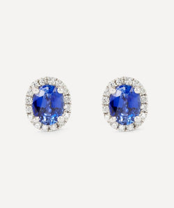 Kojis 18ct White gold Sapphire and Diamond Stud Earrings