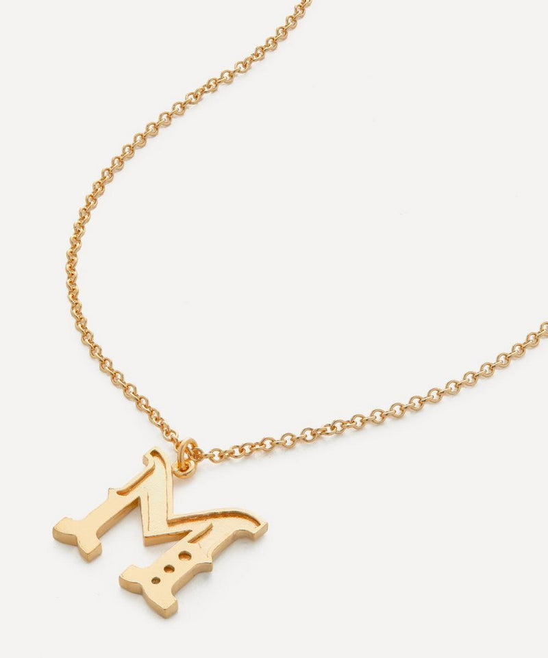 Alex Monroe 18ct Gold-Plated Vermeil Silver Just My Type Letter M Necklace