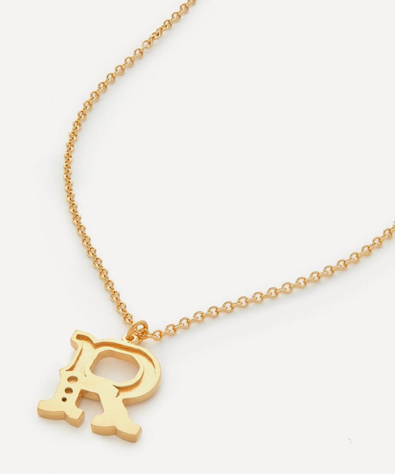 Alex Monroe 18ct Gold-Plated Vermeil Silver Just My Type Letter R Necklace