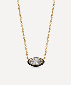 Astley Clarke 18ct Gold-Plated Vermeil Silver Flare White Topaz Pendant Necklace