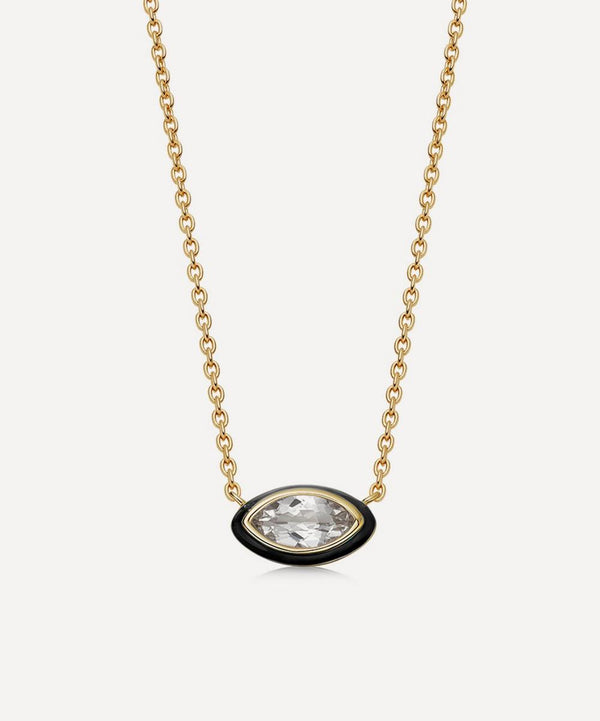 Astley Clarke 18ct Gold-Plated Vermeil Silver Flare White Topaz Pendant Necklace