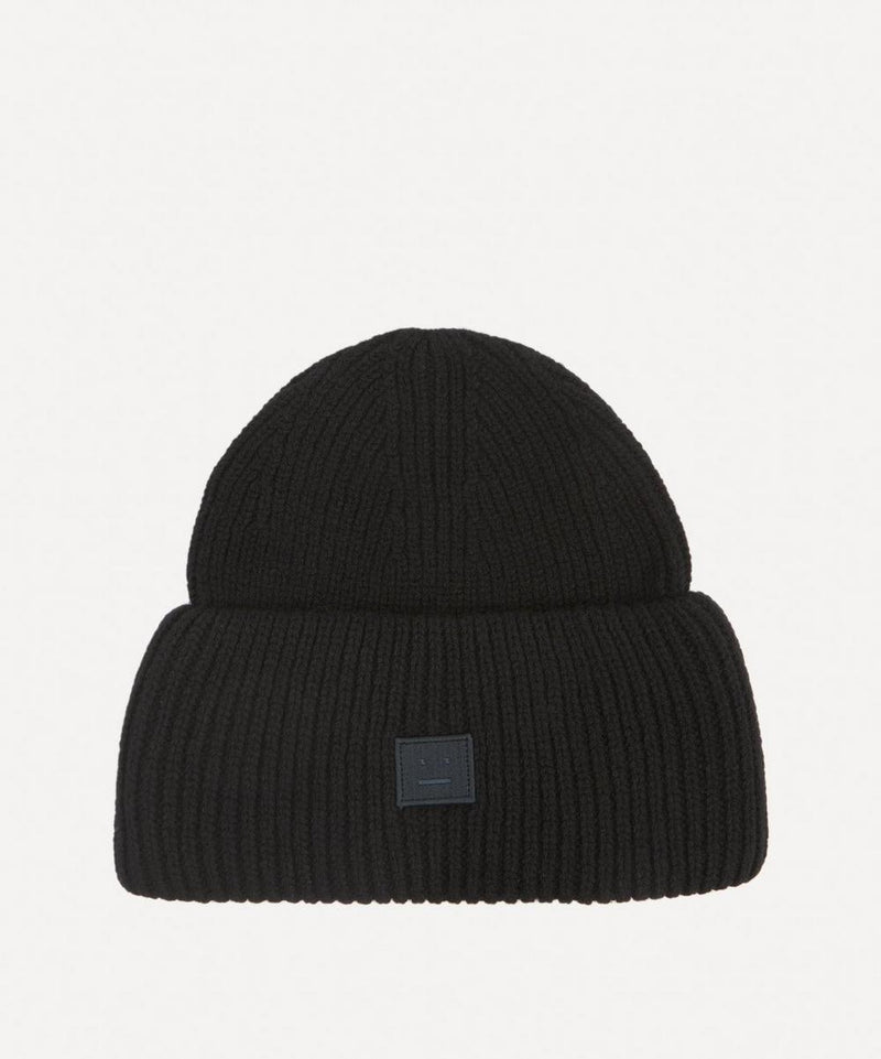 Acne Studios Small Face Logo Wool Beanie Hat