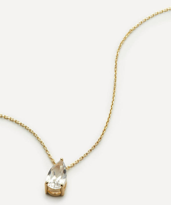 Suzanne Kalan 14ct Gold White Topaz Pear Drop Pendant Necklace