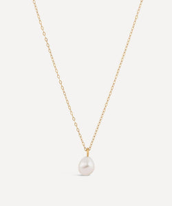 Dinny Hall 9ct Gold Large Freshwater Pearl Pendant Necklace