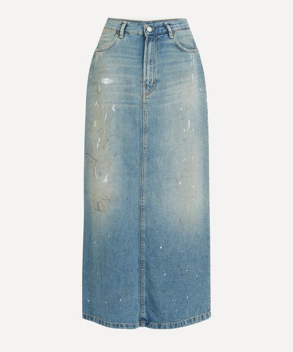 Acne Studios Distressed Denim Maxi Skirt