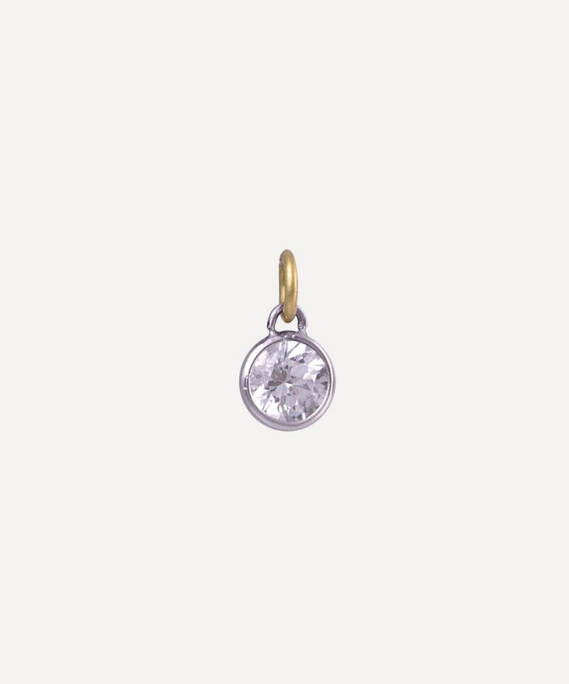 Atelier VM 18ct Gold L'Essenziale Mantra White Diamond Charm