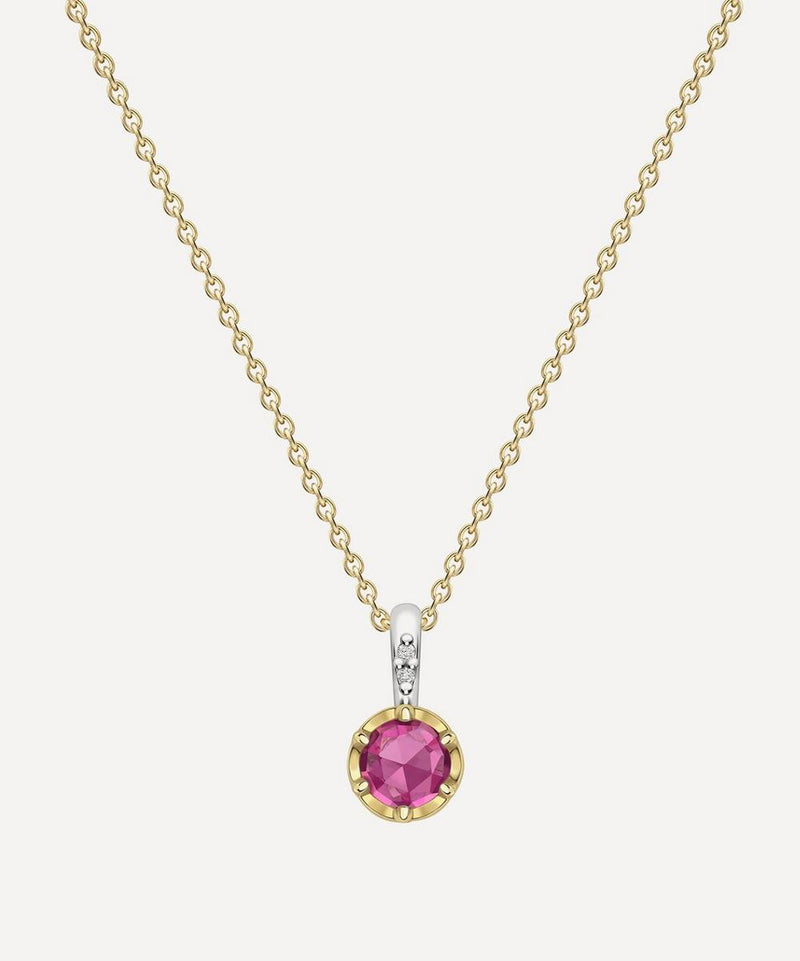 Dinny Hall 22ct Gold-Plated Vermeil Silver January Garnet Birthstone Pendant Necklace