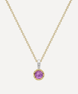 Dinny Hall 22ct Gold-Plated Vermeil Silver February Amethyst Birthstone Pendant Necklace