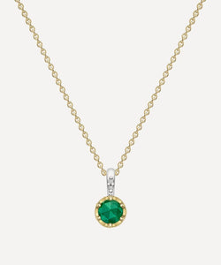 Dinny Hall 22ct Gold-Plated Vermeil Silver May Emerald Birthstone Pendant Necklace