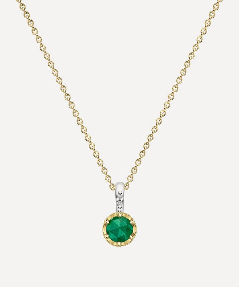 Dinny Hall 22ct Gold-Plated Vermeil Silver May Emerald Birthstone Pendant Necklace