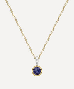 Dinny Hall 22ct Gold-Plated Vermeil Silver September Sapphire Birthstone Pendant Necklace