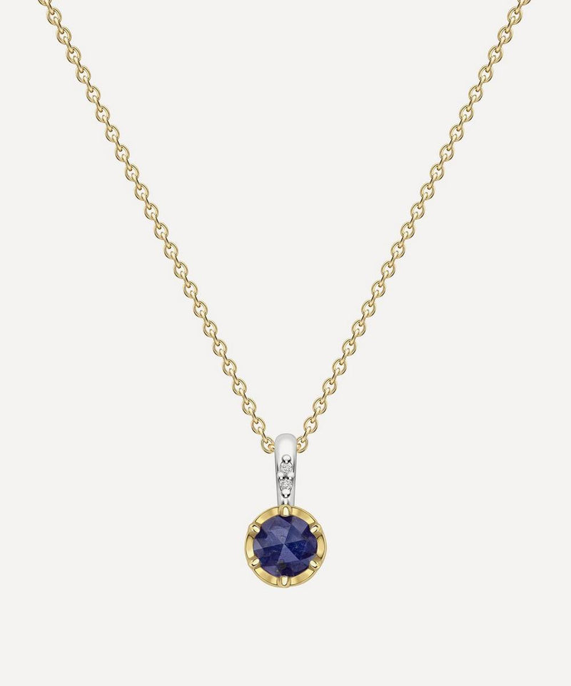 Dinny Hall 22ct Gold-Plated Vermeil Silver September Sapphire Birthstone Pendant Necklace