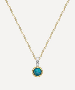 Dinny Hall 22ct Gold-Plated Vermeil Silver October Opal Birthstone Pendant Necklace