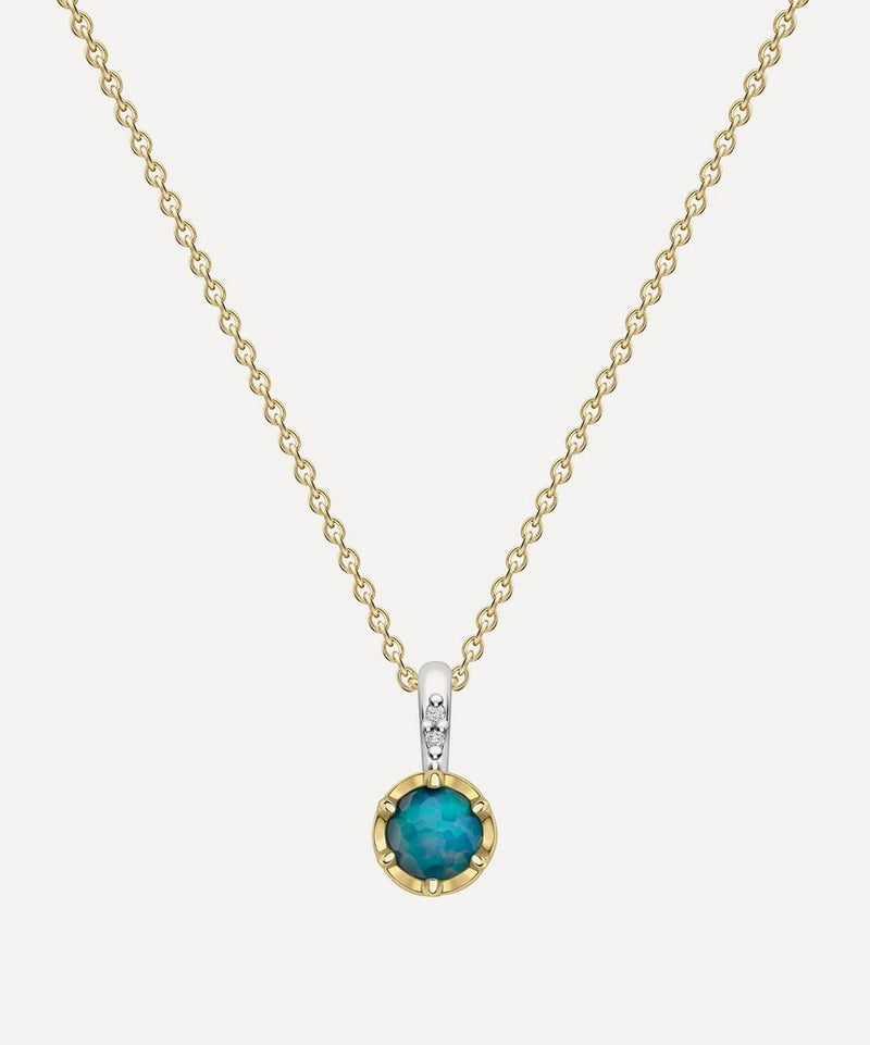 Dinny Hall 22ct Gold-Plated Vermeil Silver October Opal Birthstone Pendant Necklace