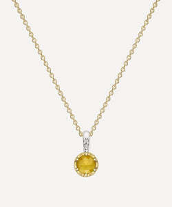 Dinny Hall 22ct Gold-Plated Vermeil Silver November Lemon Quartz Birthstone Pendant Necklace