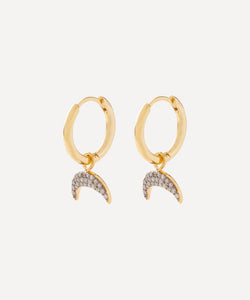 Kirstie Le Marque Gold-Plated Diamond Horn Hoop Earrings