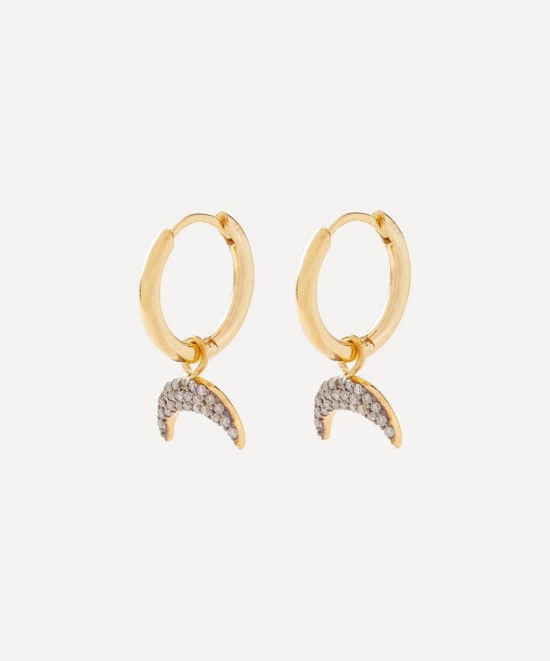 Kirstie Le Marque Gold-Plated Diamond Horn Hoop Earrings