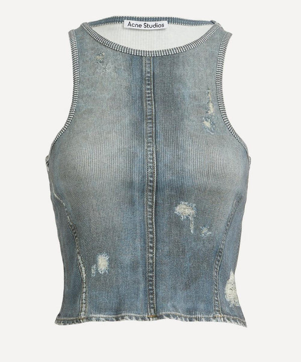 Acne Studios Denim Blue Print Tank Top