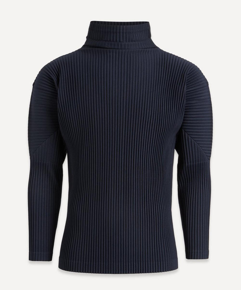 HOMME PLISSe ISSEY MIYAKE Pleated Mock Neck T-Shirt