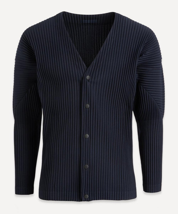 HOMME PLISSe ISSEY MIYAKE Pleated V-Neck Cardigan