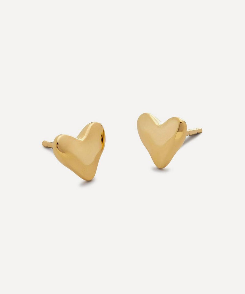 Monica Vinader 18ct Gold-Plated Vermeil Silver Heart Stud Earrings