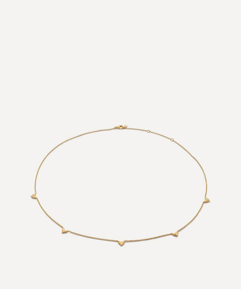 Monica Vinader 18ct Gold-Plated Vermeil Silver Heart Station Chain Necklace