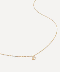 Monica Vinader 14ct Gold Small D Initial Pendant Necklace