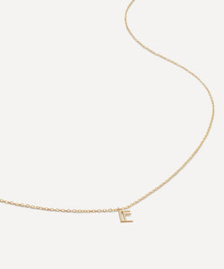 Monica Vinader 14ct Gold Small E Initial Pendant Necklace