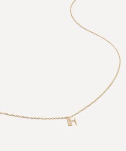 Monica Vinader 14ct Gold Small H Initial Pendant Necklace