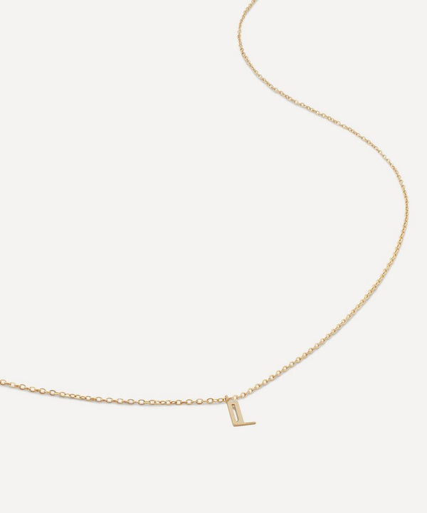 Monica Vinader 14ct Gold Small L Initial Pendant Necklace