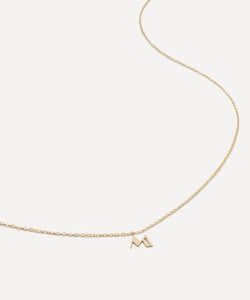 Monica Vinader 14ct Gold Small M Initial Pendant Necklace