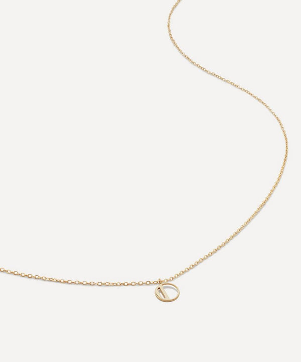 Monica Vinader 14ct Gold Small O Initial Pendant Necklace