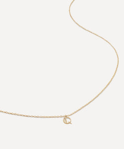 Monica Vinader 14ct Gold Small Q Initial Pendant Necklace