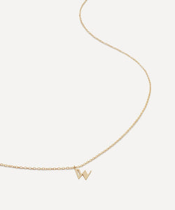 Monica Vinader 14ct Gold Small W Initial Pendant Necklace