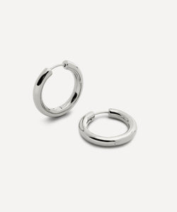 Monica Vinader Sterling Silver Essential Click Medium Hoop Earrings