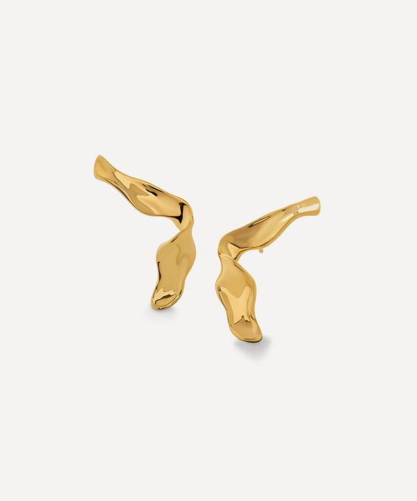 Monica Vinader 18ct Gold-Plated Vermeil Silver Wave Large Stud Earrings