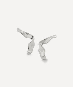 Monica Vinader Sterling Silver Wave Large Stud Earrings