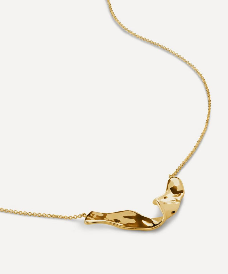 Monica Vinader 18ct Gold-Plated Vermeil Silver Wave Pendant Necklace