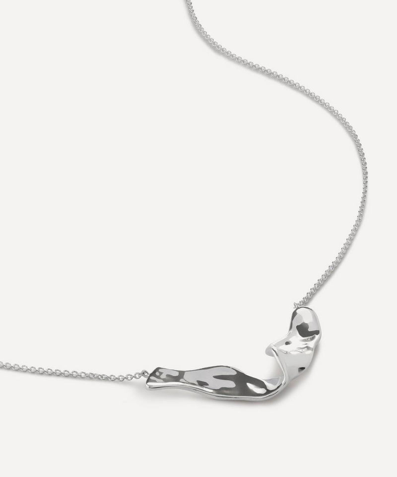 Monica Vinader Sterling Silver Wave Pendant Necklace