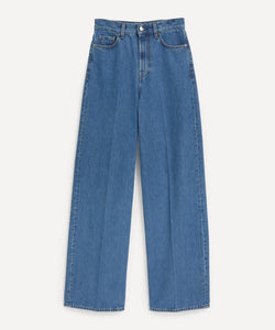 Toteme Wide Leg Vibrant Blue Denim Jeans