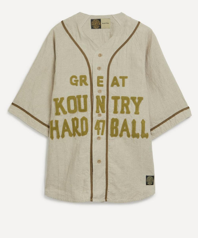 Kapital Great Kountry French Linen Baseball Shirt