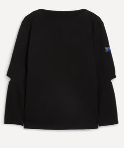 Kapital Elbow-Ripped Boatneck Long Sleeve T-Shirt